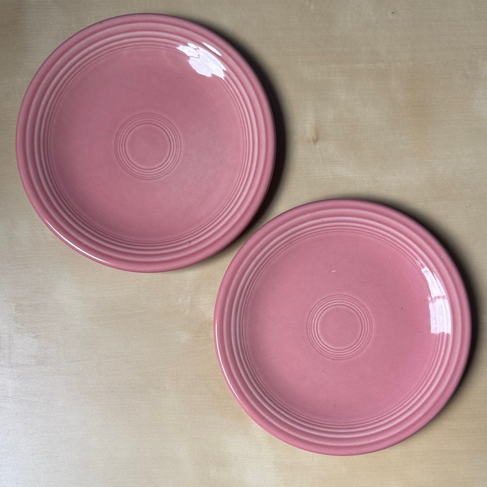 Fiestaware Fiesta Rose pink bread & butter plates 6 1/8” set of 2 (discontinued)